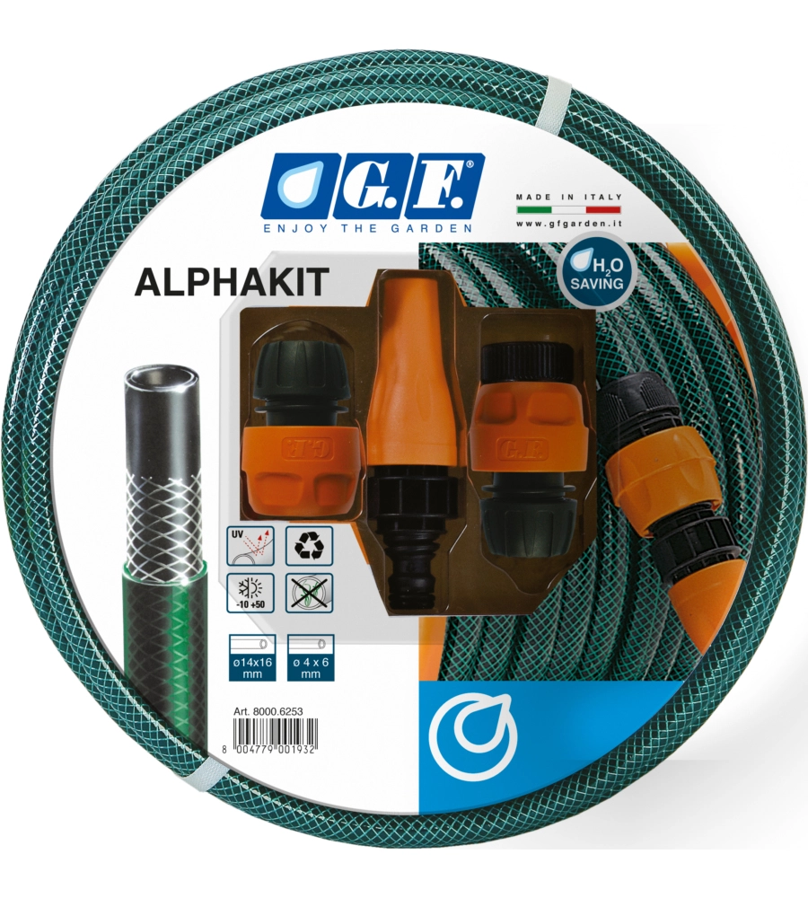 KIT TUBO ALPHA 1/2 DA 25 METRI , RACCORDI E LANCIA.