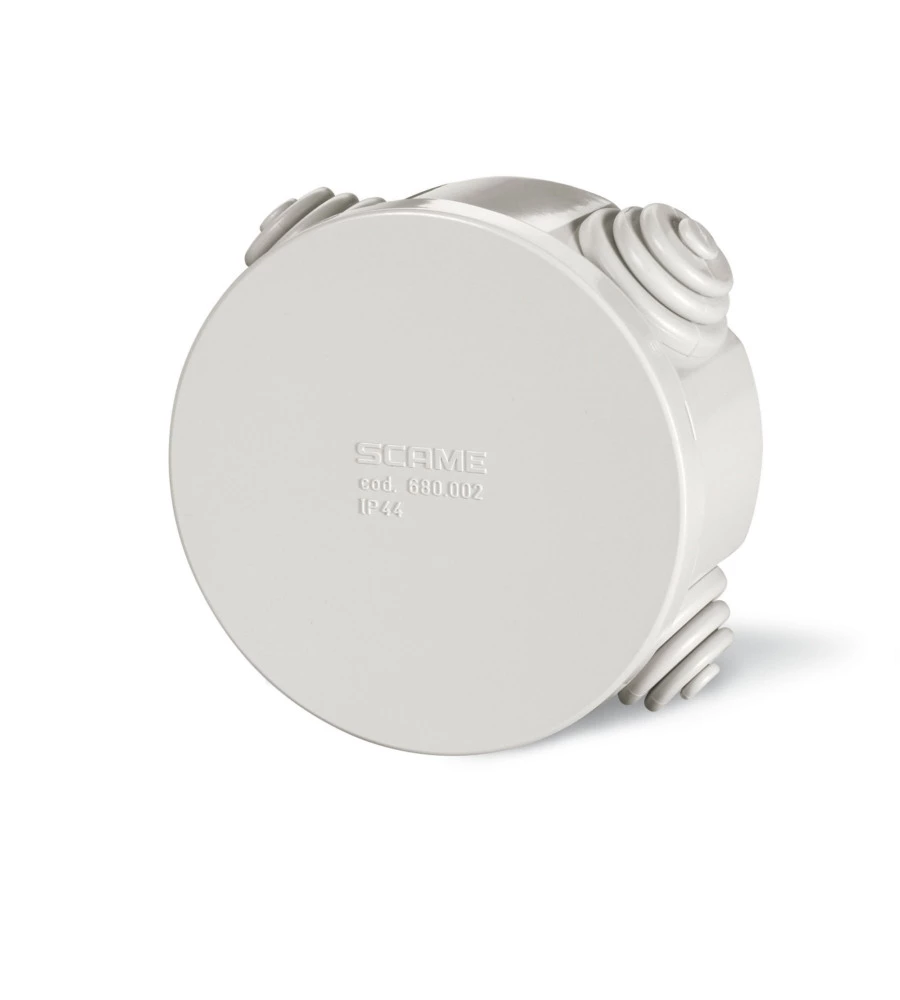 POLY POOL - SCATOLA DI DERIVAZIONE DA PARETE CON PASSACAVI Ø 80 MM X 40 MM IP44 GRIGIA