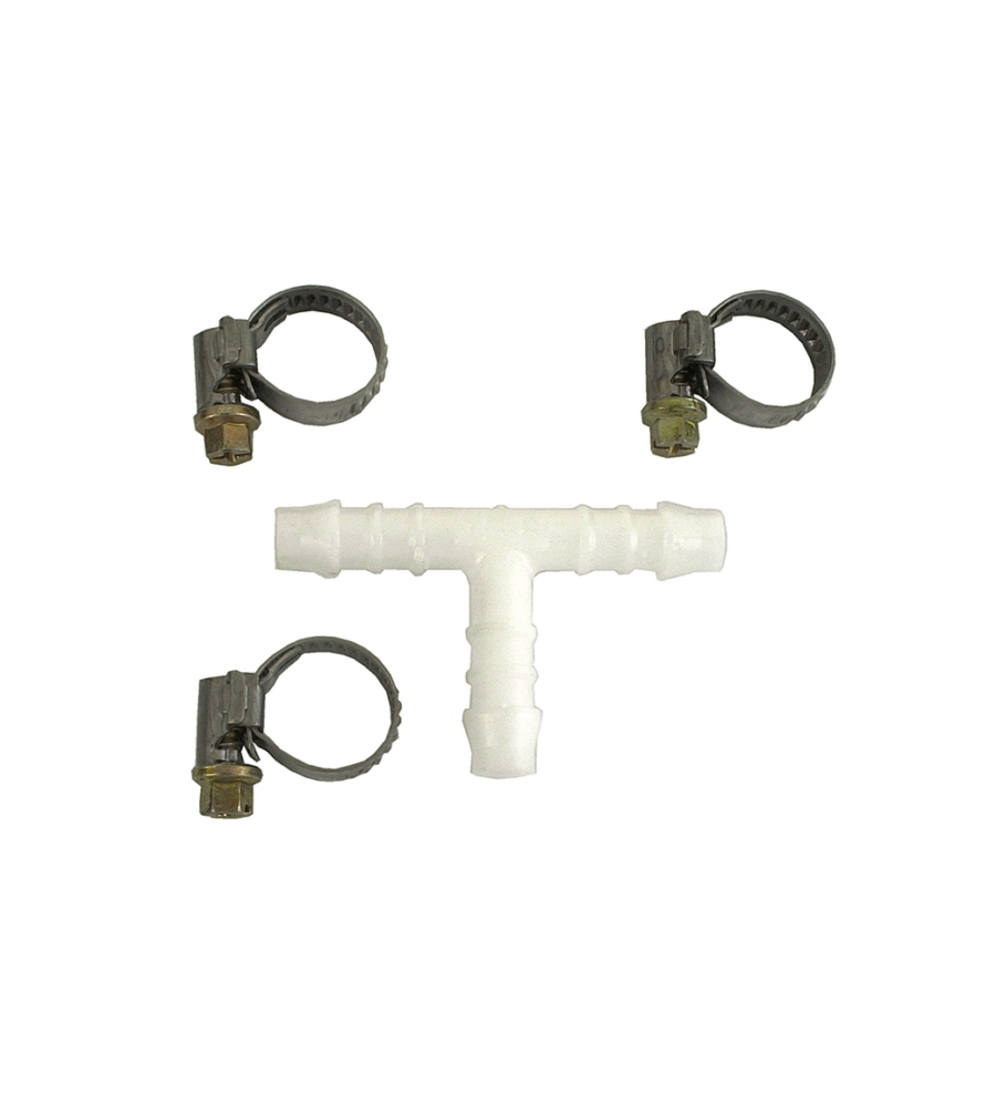 GIUNZIONE PER TUBI A "T" + 2 FASCETTE - 16 MM = 5/8”