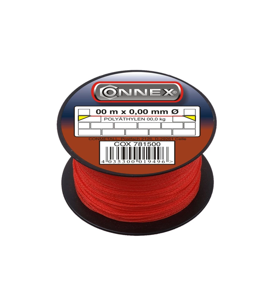 SPAGO PER MURATORE IN POLIETILENE ROSSO Ø 1,7 MM. 100 MT.