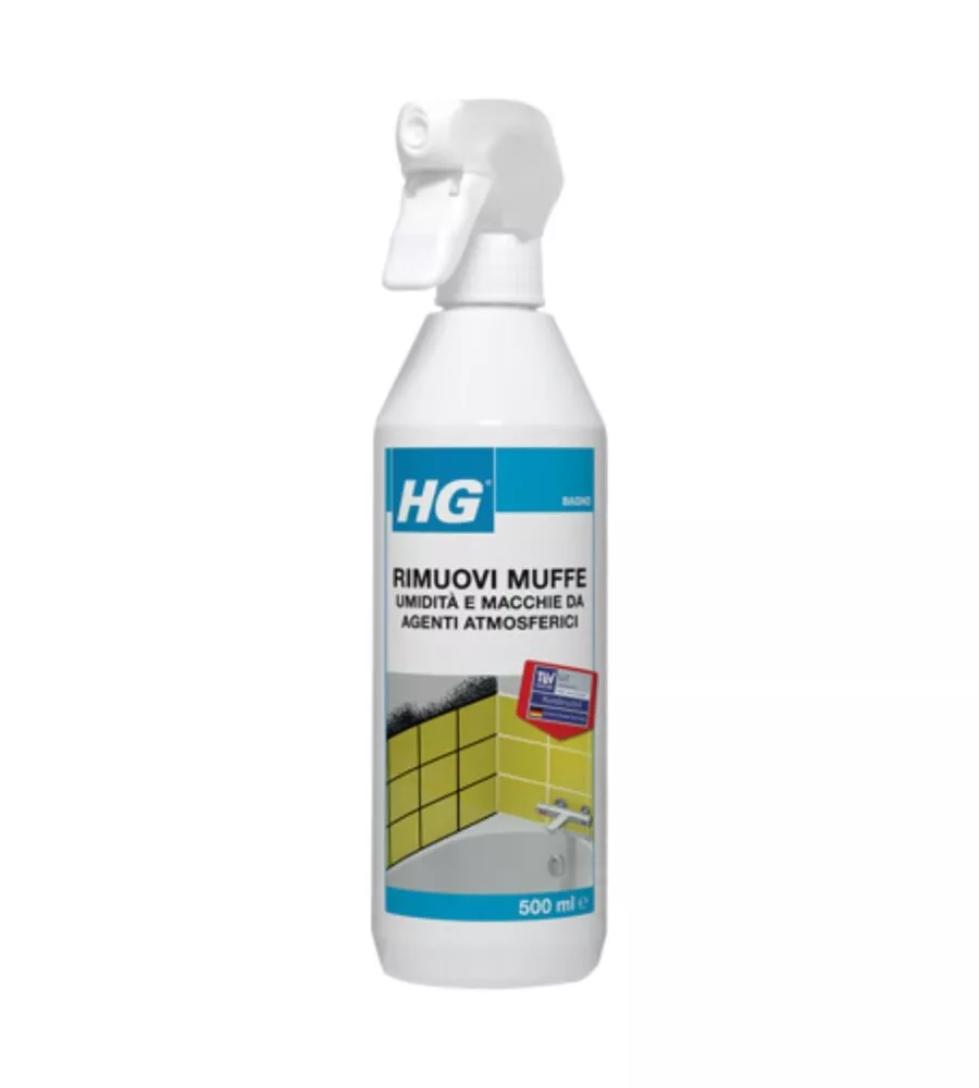 DETERGENTE SPRAY HG RIMUOVI MUFFE, UMIDITÀ E MACCHIE DA AGENTI ATMOSFERICI 500 ML