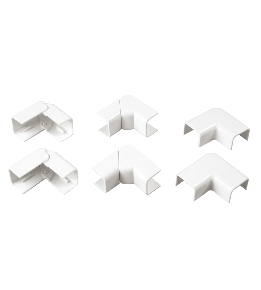 POLY POOL - KIT ACCESSORI N° 1 PER CANALE 20 X 15 MM, ANGOLO ESTERNO, INTERNO E PIANO BIANCO
