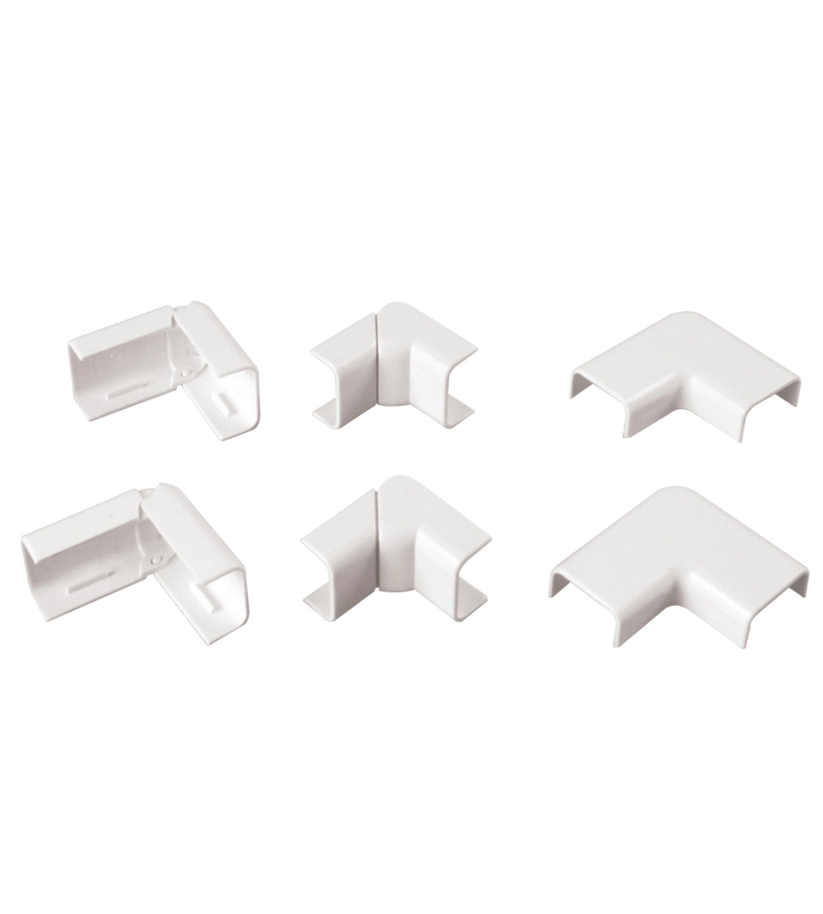 POLY POOL - KIT ACCESSORI N° 1 PER CANALE 20 X 10 MM, ANGOLI ESTERNI, INTERNI E PIANI BIANCO