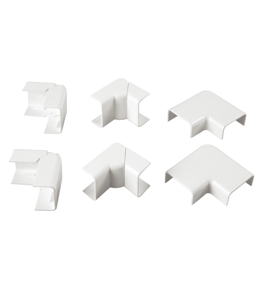 POLY POOL - KIT ACCESSORI N° 1 PER CANALE 30 X 15 MM, ANGOLI ESTERNI, INTERNI E PIANI BIANCO