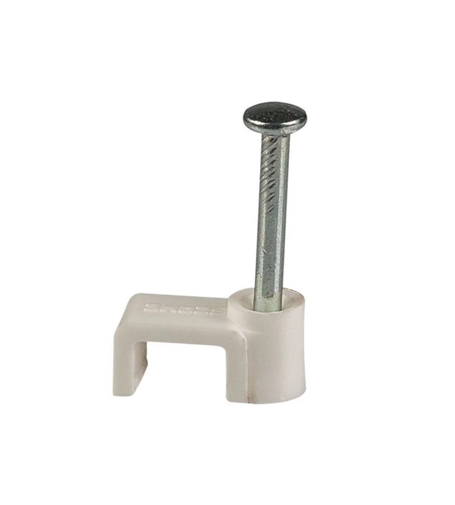 POLY POOL - 50 GRAFFETTE FISSACAVO PER CAVO PIATTO DA 6 MM BIANCHE
