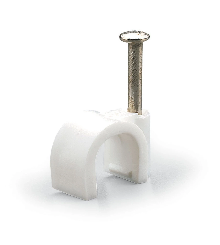 POLY POOL - 50 GRAFFETTE FISSACAVO PER CAVO TONDO Ø 3 - 4 MM BIANCHE