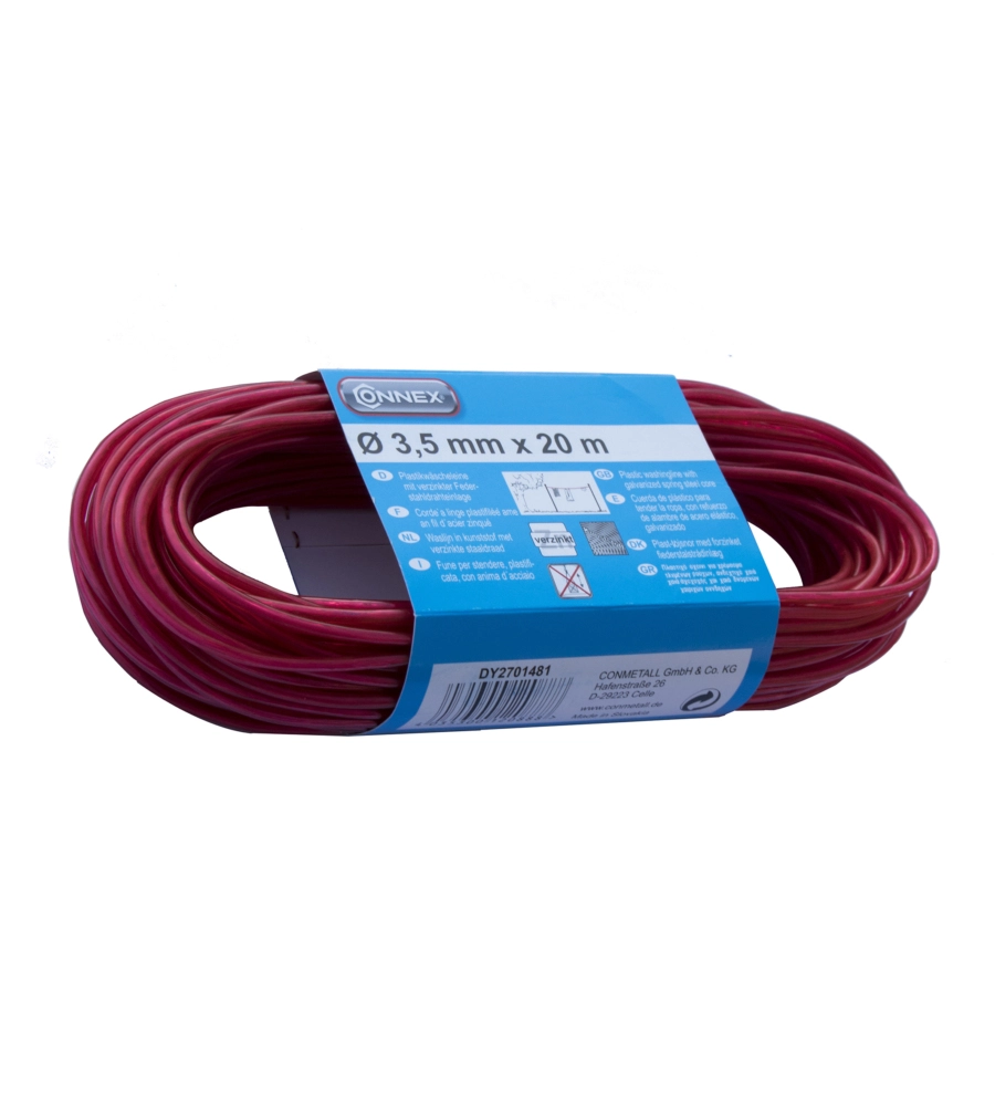 CAVO STENDIBIANCHERIA Ø 3,5 MM. IN ACCIAIO RIVESTITO PLASTICA 20 MT.