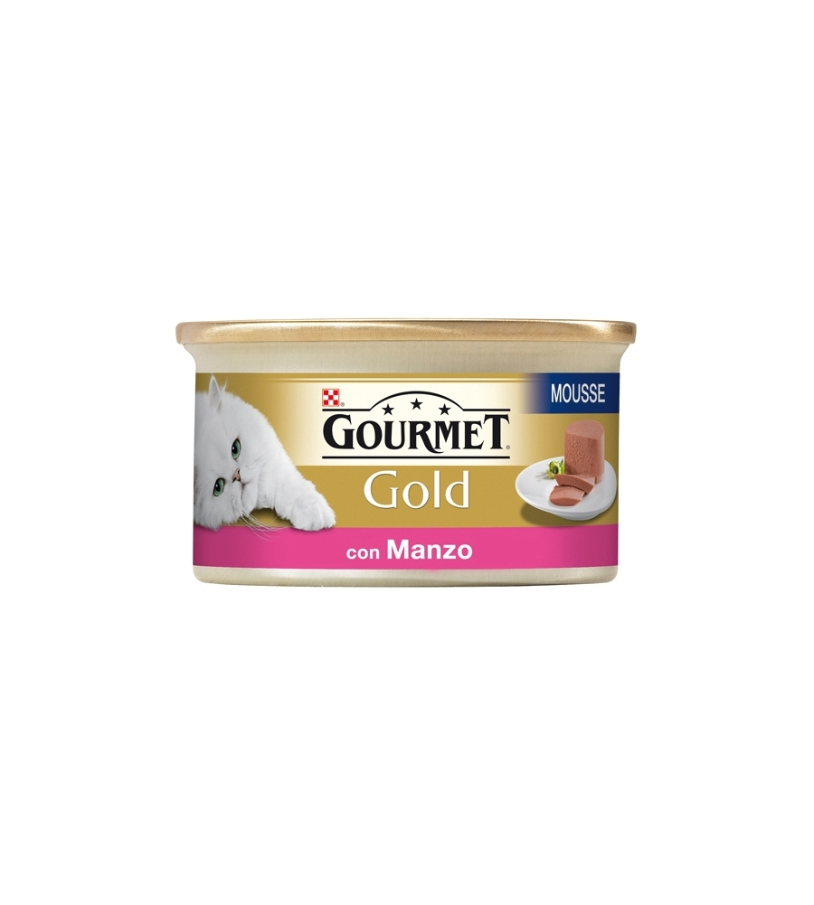 GOURMET GOLD MOUSSE -  ALIMENTO UMIDO PER GATTO  CON MANZO.
