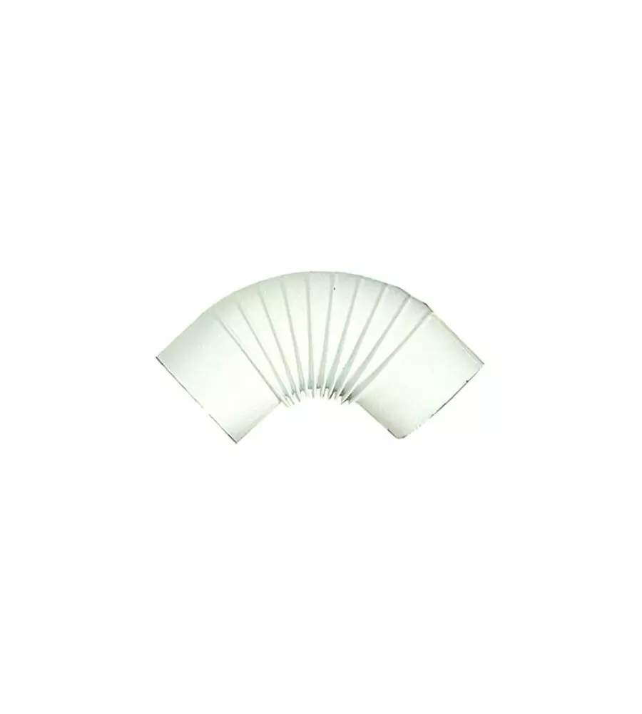 TUBO GOMITO SMALBO IN ACCIAIO SMALTATO VERNICIATO BIANCO, DIAMETRO 10 CM