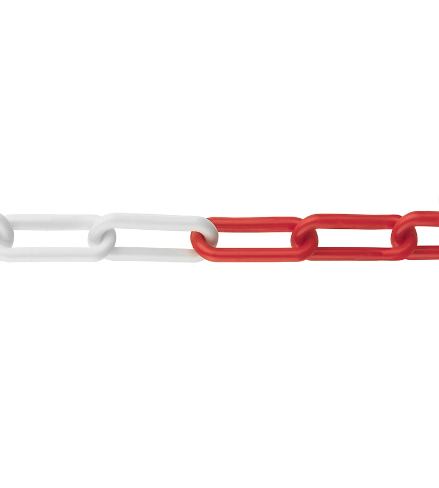 CATENA PLASTICA Ø 6,0 MM. - ROSSO-BIANCO - 30 MT.
