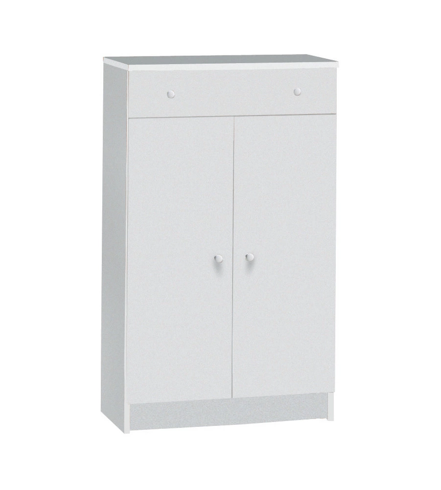 MOBILE 2 ANTE CON 1 CASSETTO BIANCO, 62X105X34 CM