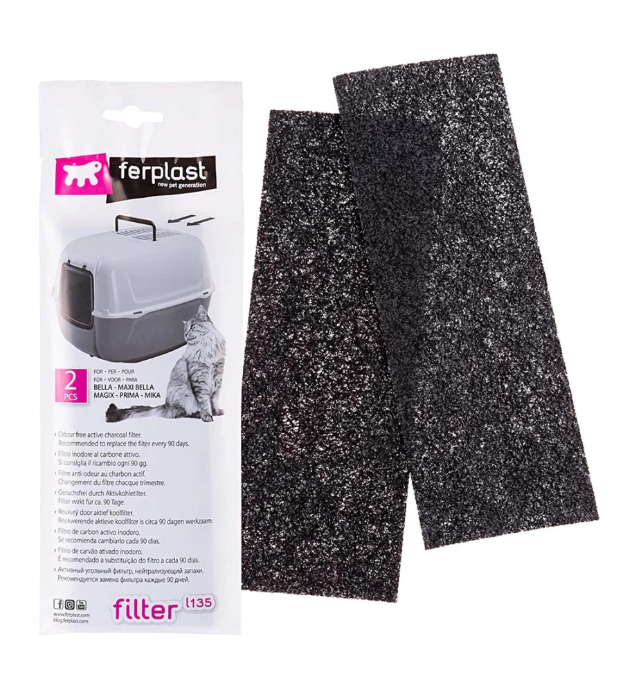 FILTRI CARBONE ATTIVO LETTIERA GATTO FERPLAST "L135" 20X7X0,2 CM