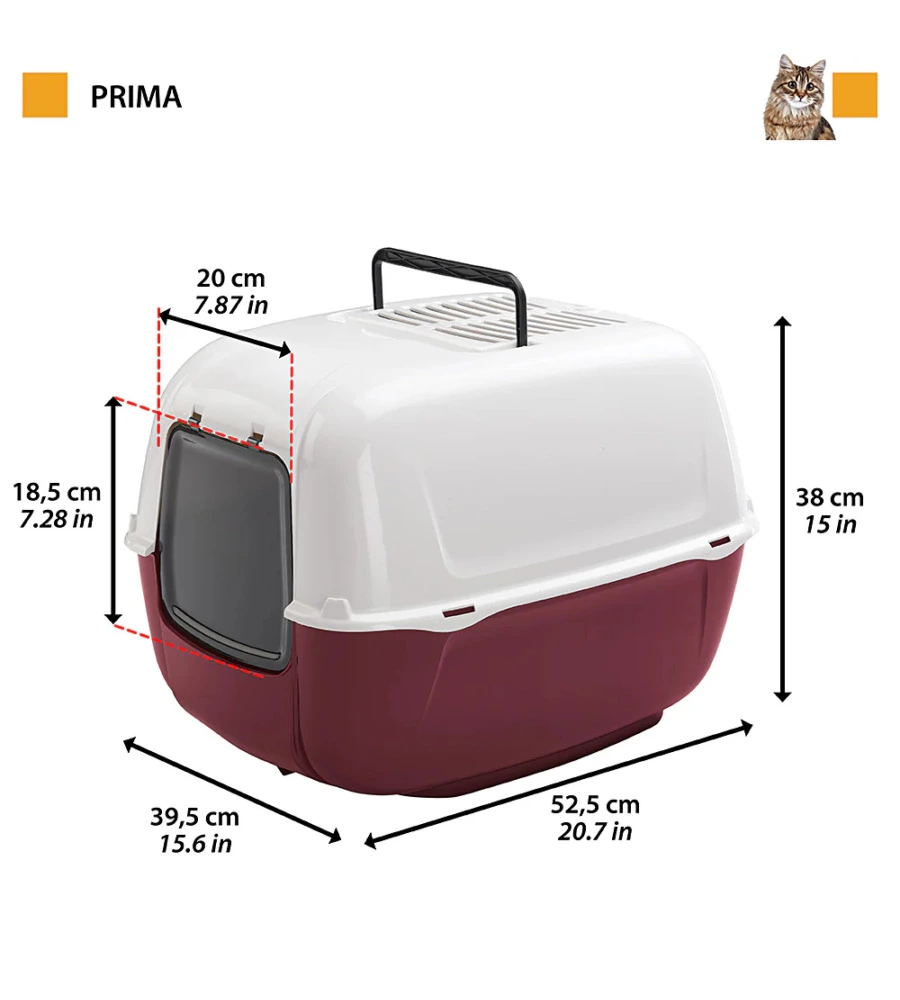 LETTIERA TOILETTE GATTO CHIUSA FERPLAST "PRIMA" ASSORTITI 39,5X52,5X38 CM