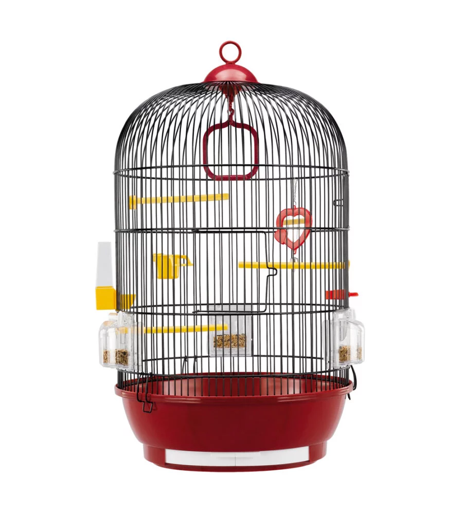 GABBIA PER UCCELLI FERPLAST "DIVA" NERA/ROSSA, 40X65 CM