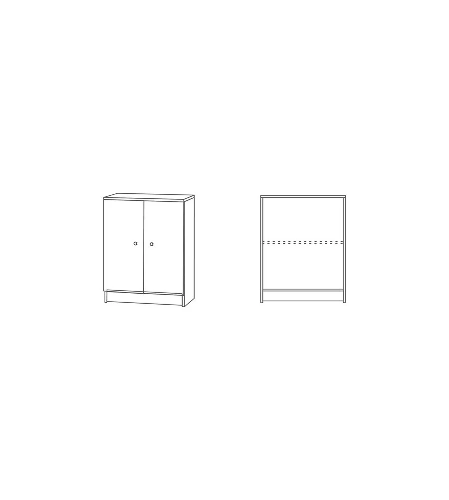 MOBILE  2 ANTE  BIANCO, 62X80X34 CM