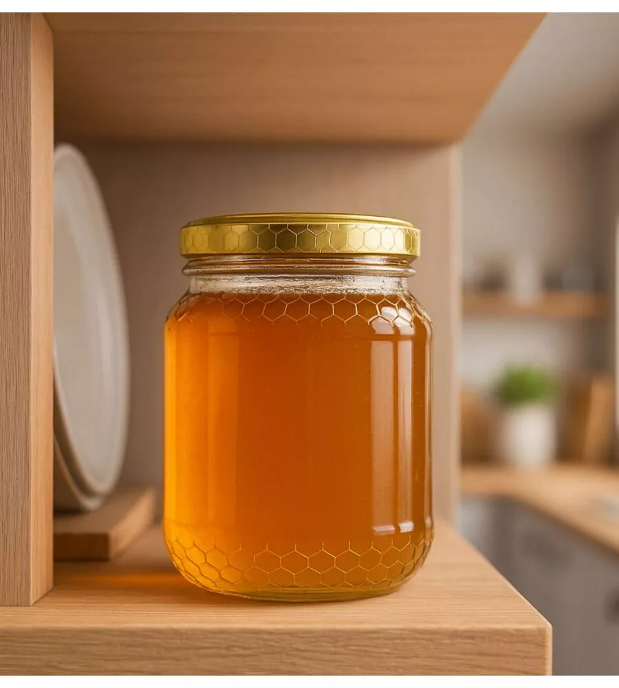 BARATTOLO IN VETRO PER MIELE 500 GR
