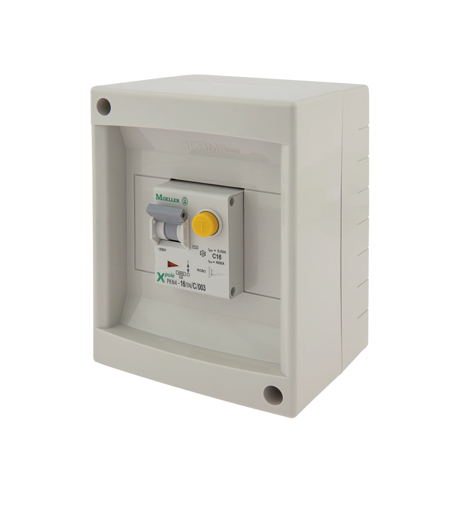 POLY POOL - INTERRUTTORE MAGNETOTERMICO DIFFERENZIALE COMPLETO DI CONTENITORE GRIGIO