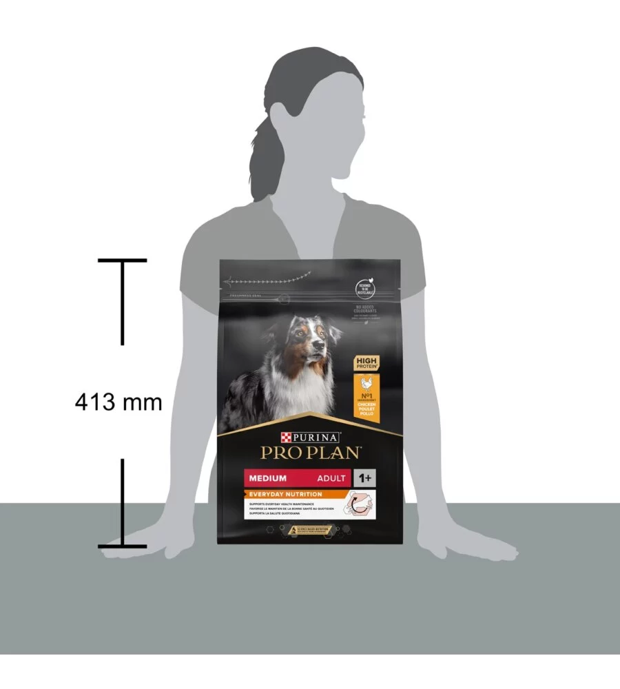 CROCCHETTE PER CANI PURINA "PRO PLAN" ADULTO DI TAGLIA MEDIA CON POLLO EVERYDAY NUTRITION 3 KG