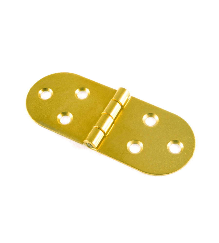 CERNIERE A BISCOTTO - 80 X 30 MM. - FERRO OTTONATO - 2 PZ.