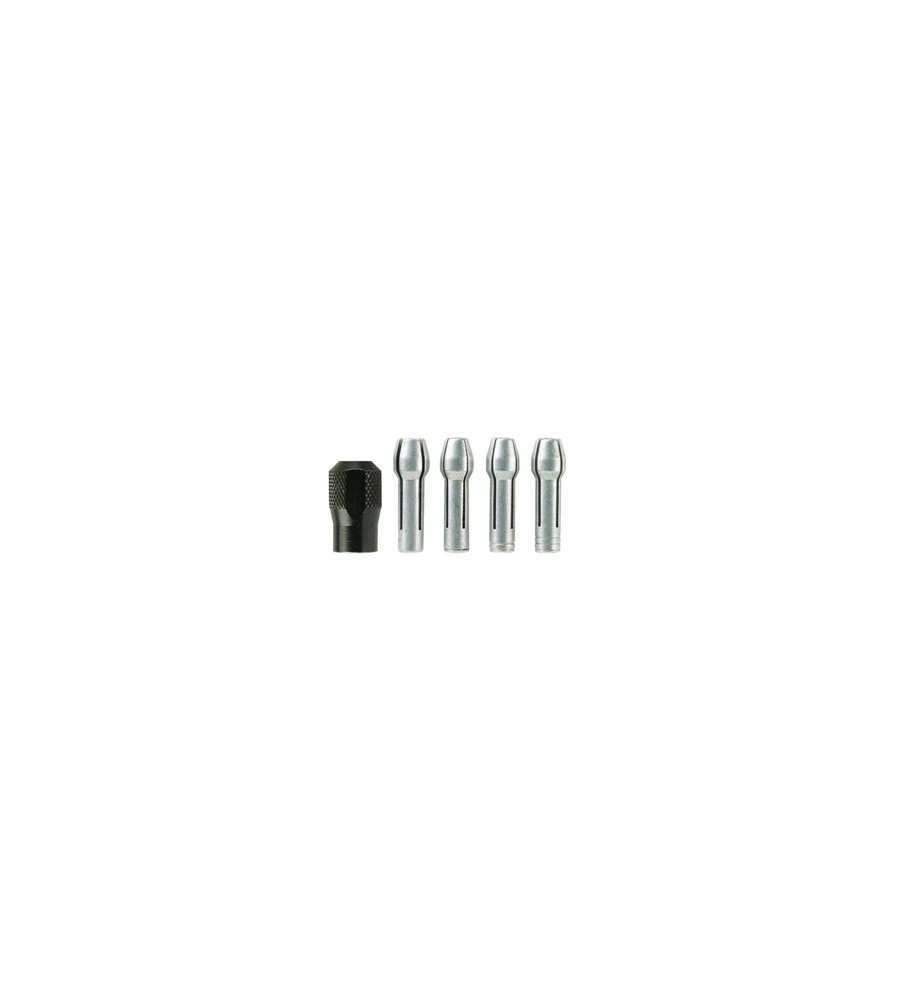 DREMEL KIT 4 PINZE DA 0,8MM, 1,6MM, 2,4MM, 3,2MM INCLUSA GHIERA CON PERNO - BOSCH.