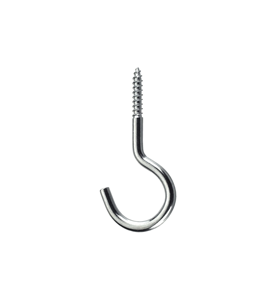 GANCI APERTI IN FERRO ZINCATO CON FILETTO PER LEGNO 4,8X65 MM. 2 PZ.