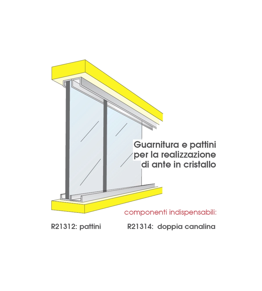 DOPPIA CANALINA PER ANTINE IN CRISTALLO (RIF. 5)