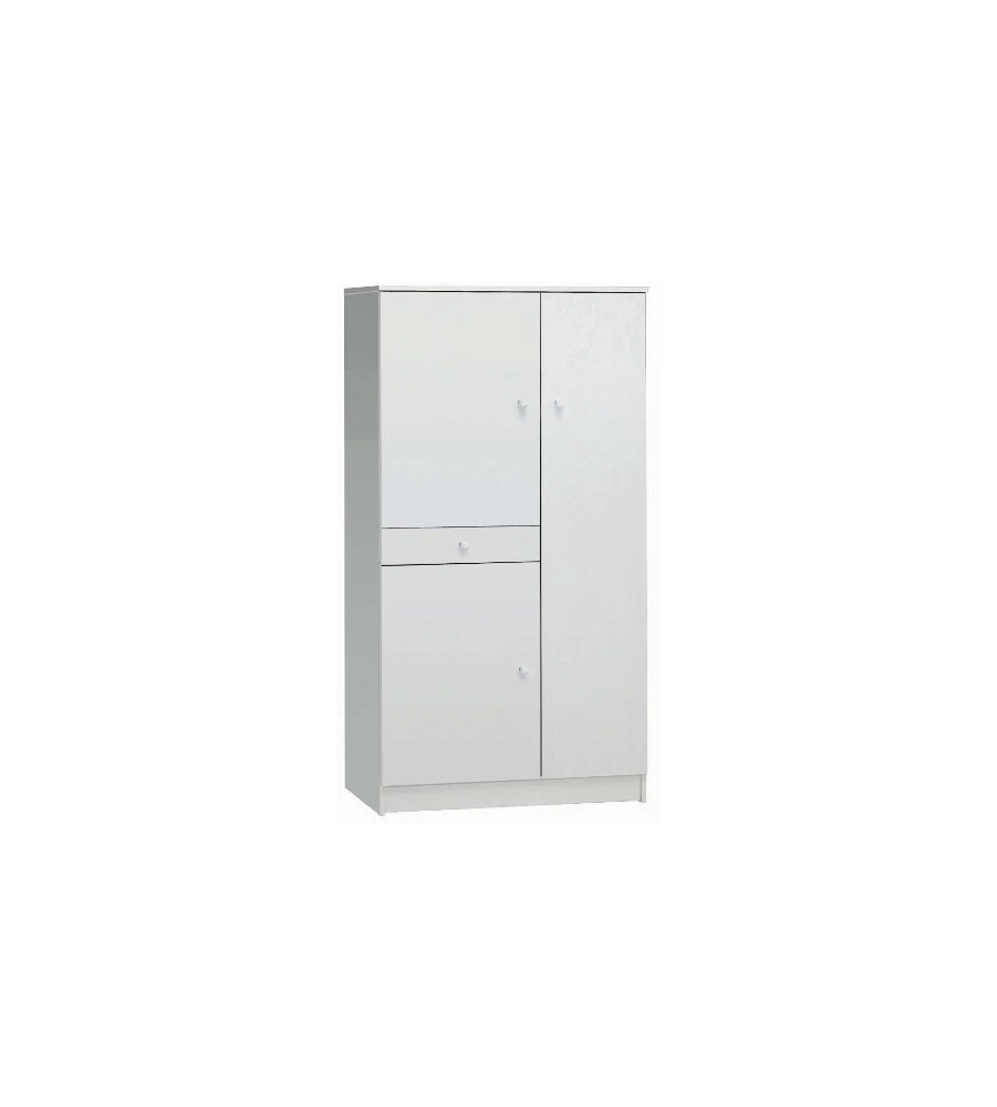 MOBILE 3 ANTE E 1 CASSETTO BIANCO, 77X147X34 CM
