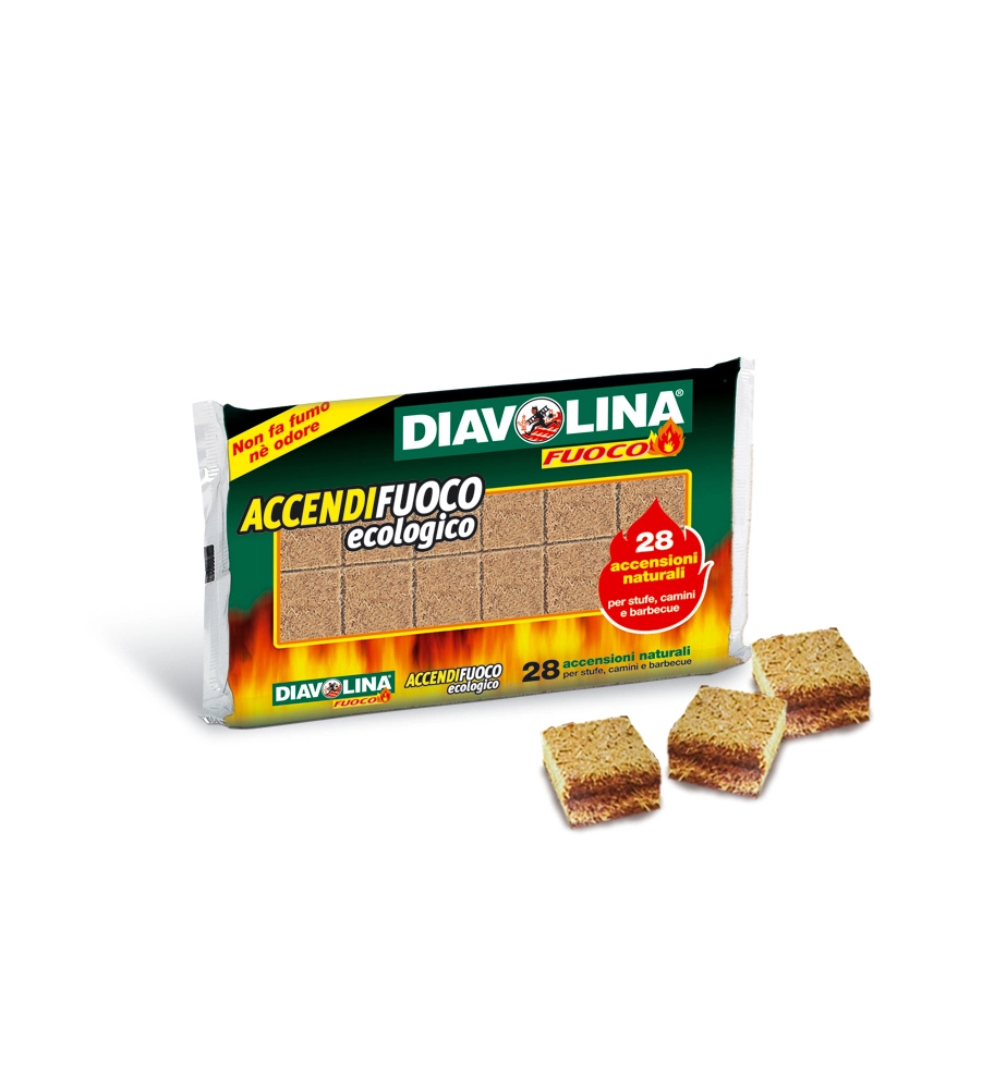 ACCENDIFUOCO ECOLOGICO DIAVOLINA 28 PEZZI