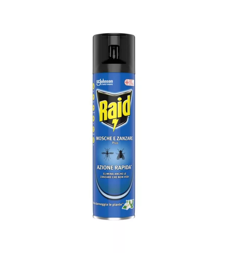 INSETTICIDA SPRAY RAID "PLUS" PER MOSCHE E ZANZARE 400 ML