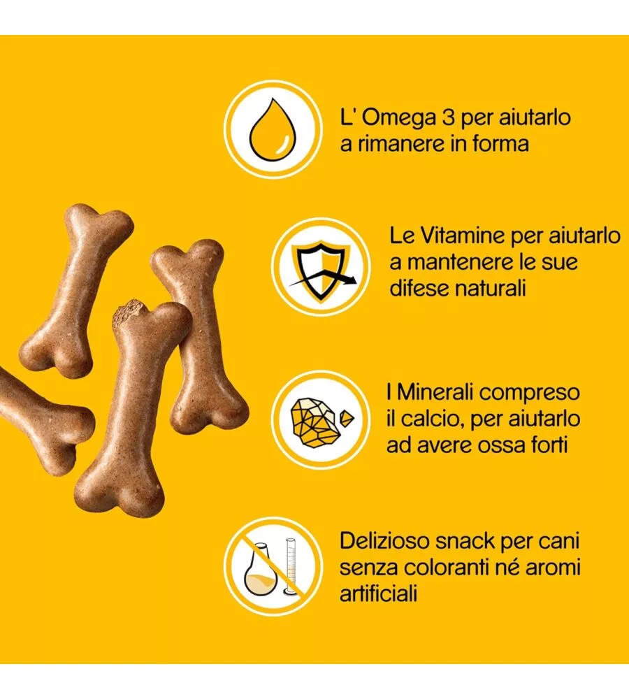 BISCOTTI PER CANI PEDIGREE "BISCROK MULTI MIX" ADULTO DI TUTTE LE TAGLIE CON VITAMINE, CALCIO E OMERGA 3 500 GR