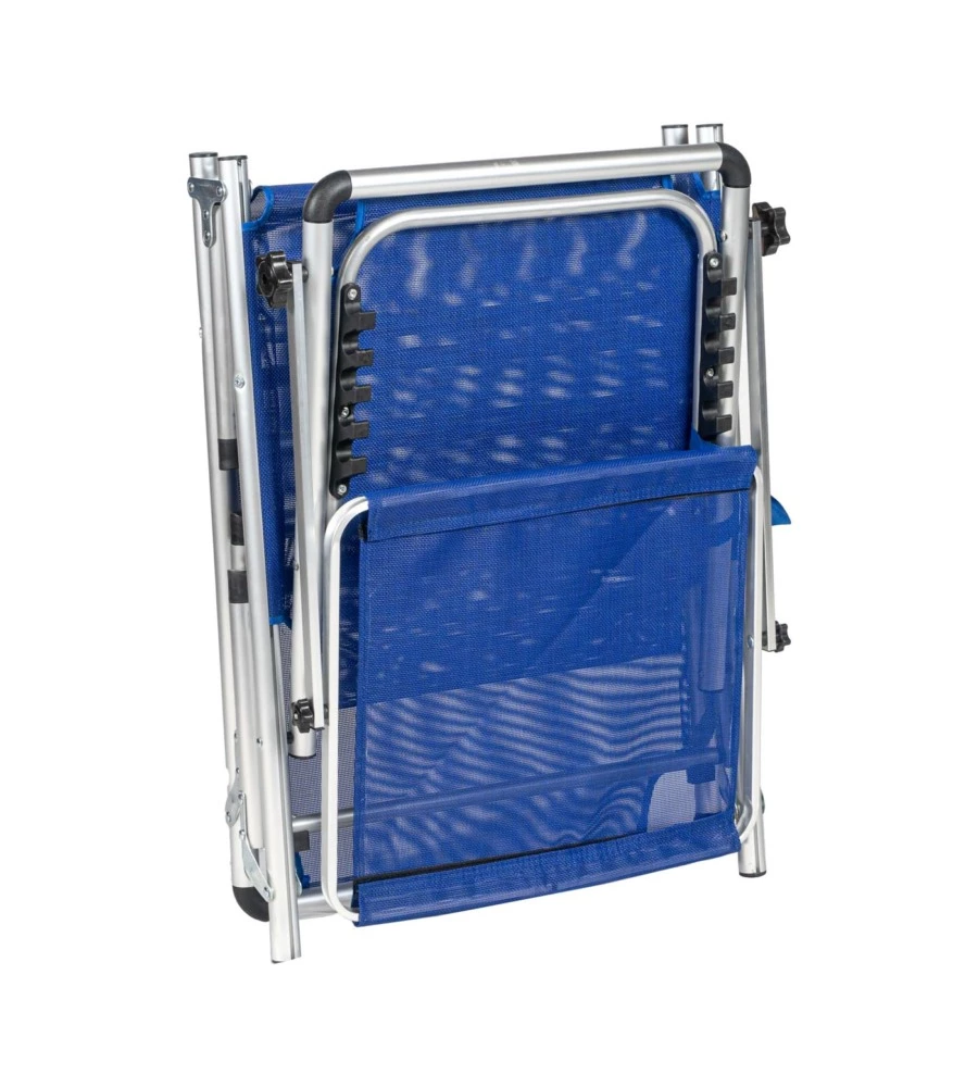SDRAIO PIEGHEVOLE RECLINABILE CON TETTUCCIO EUROGARDEN IN TEXTILENE BLU 189,5X60,5X79,5/30,5 CM