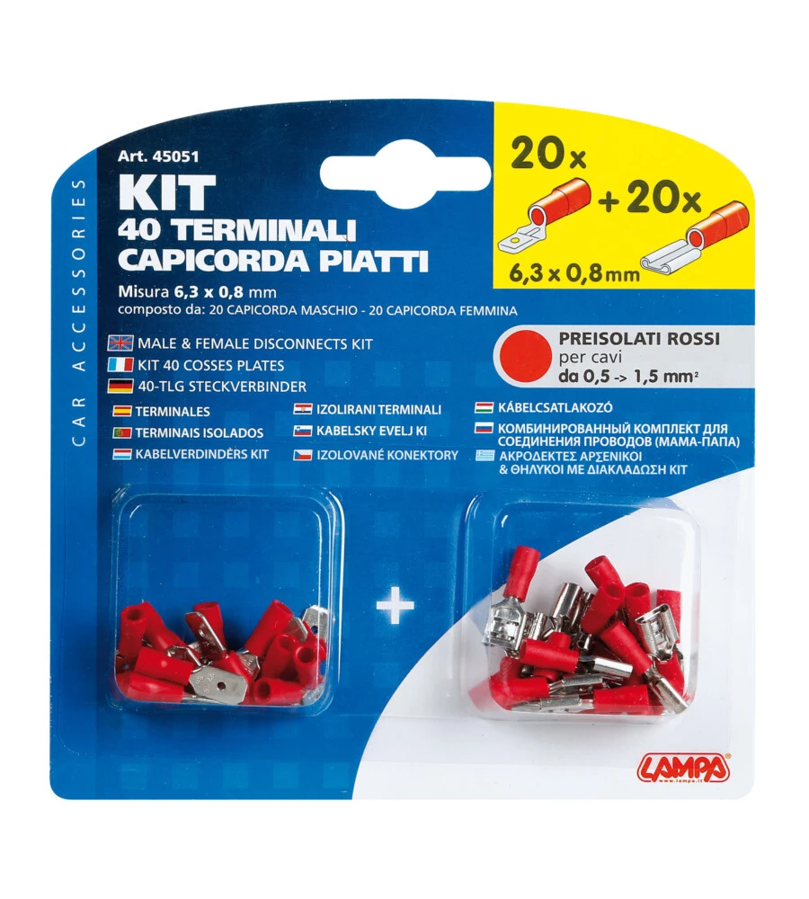 KIT 40 CAPICORDA PIATTI ROSSI  45051