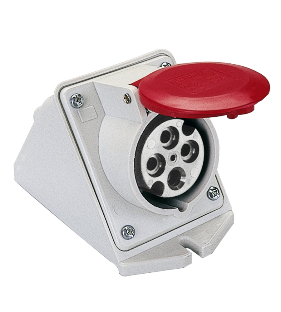 POLY POOL - PRESA INCLINATA DA PARETE 16 A 3P+T IP44 ROSSA
