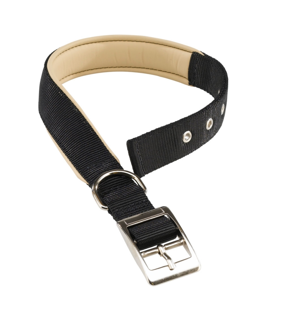 COLLARE IN NYLON MORBIDO E IMBOTTITO PER CANE -MODELLO NYCS630 NERO.