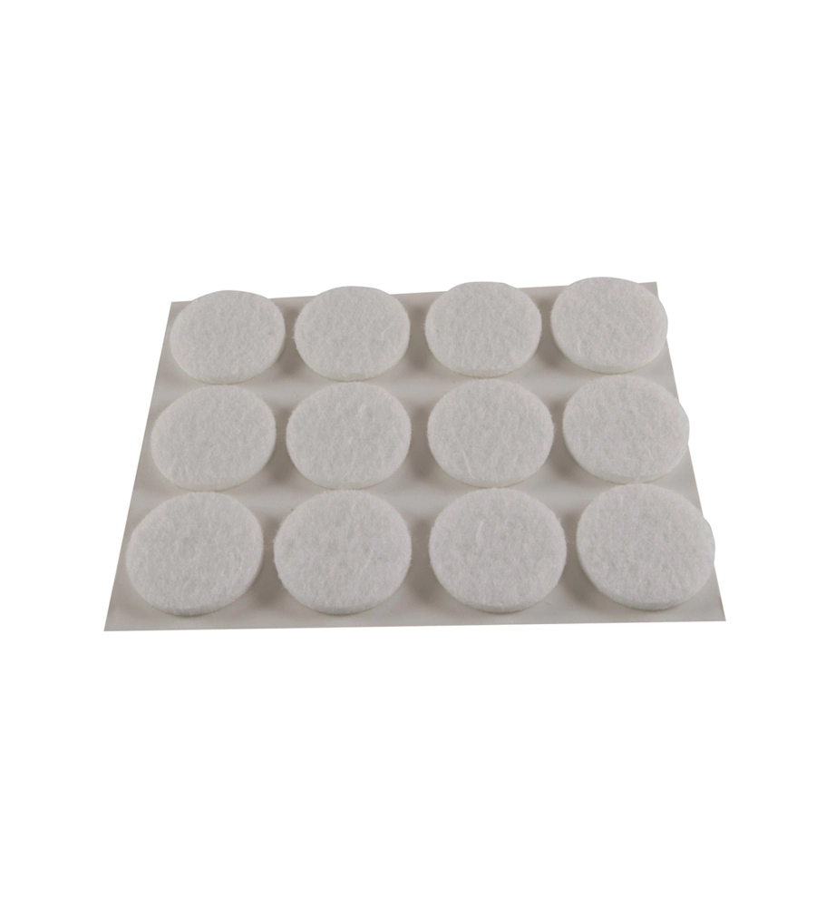 FELTRINI ADESIVI TONDI - Ø 20 MM. - BIANCO - 12 PZ.