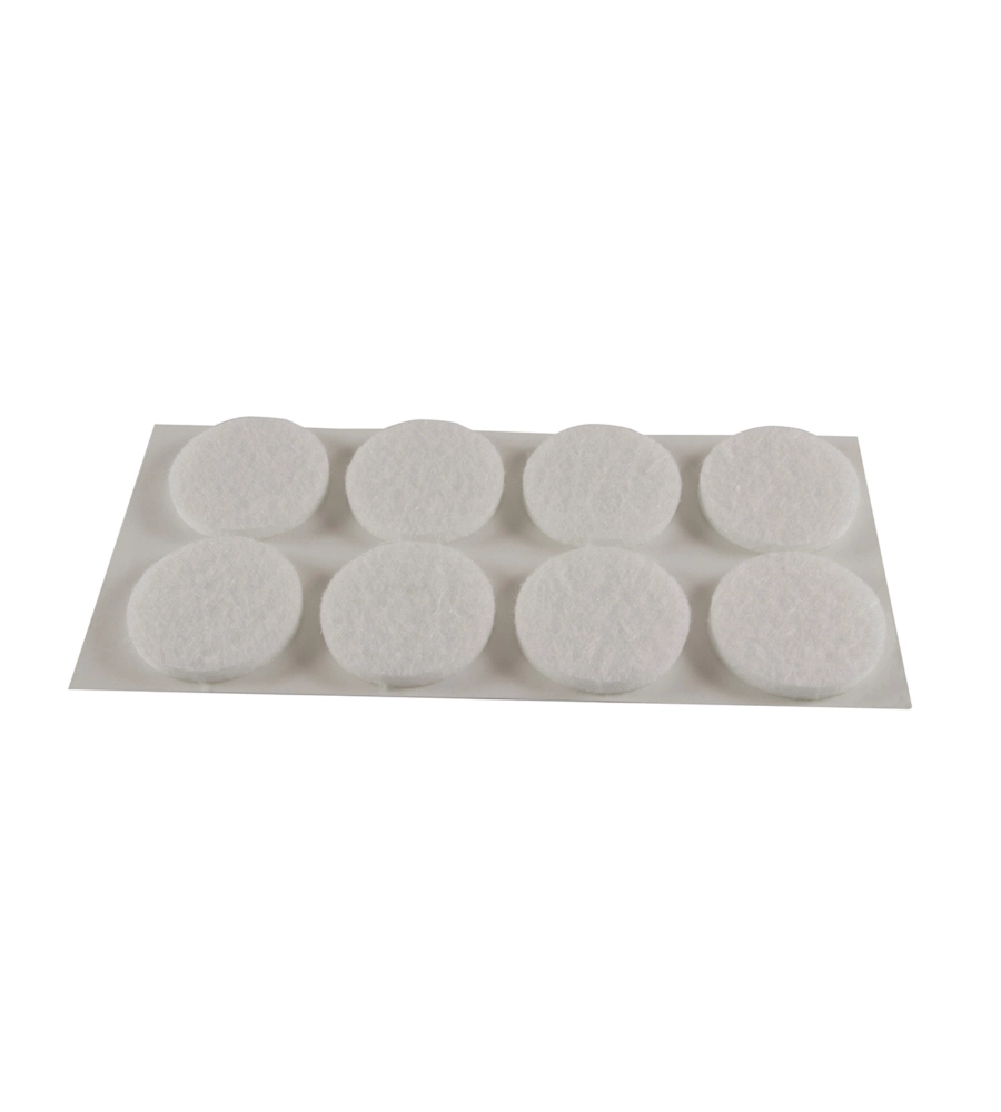 FELTRINI ADESIVI TONDI - Ø 24 MM. - BIANCO - 8 PZ.