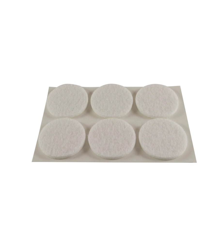 FELTRINI ADESIVI TONDI - Ø 28 MM. - BIANCO - 6 PZ.