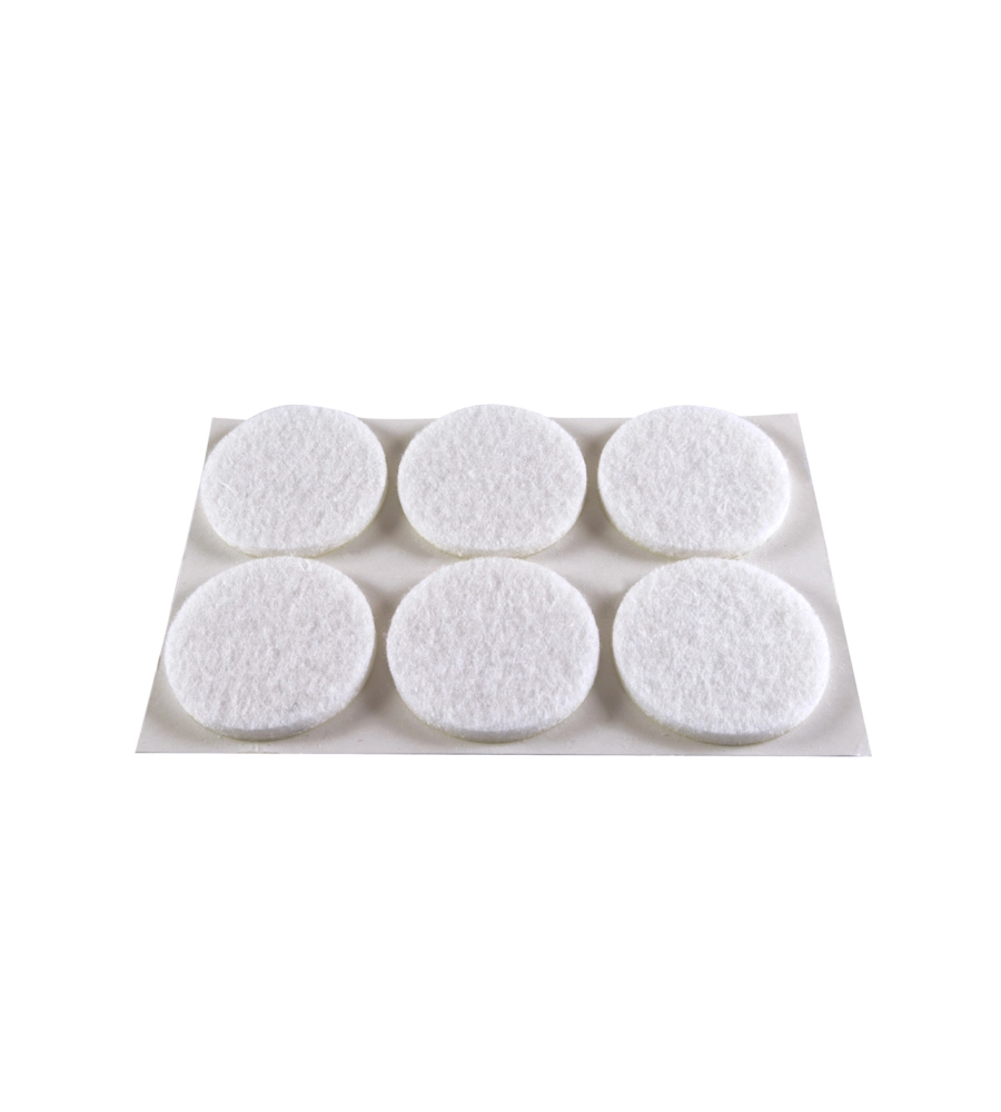 FELTRINI ADESIVI TONDI - Ø 30 MM. - BIANCO - 6 PZ.