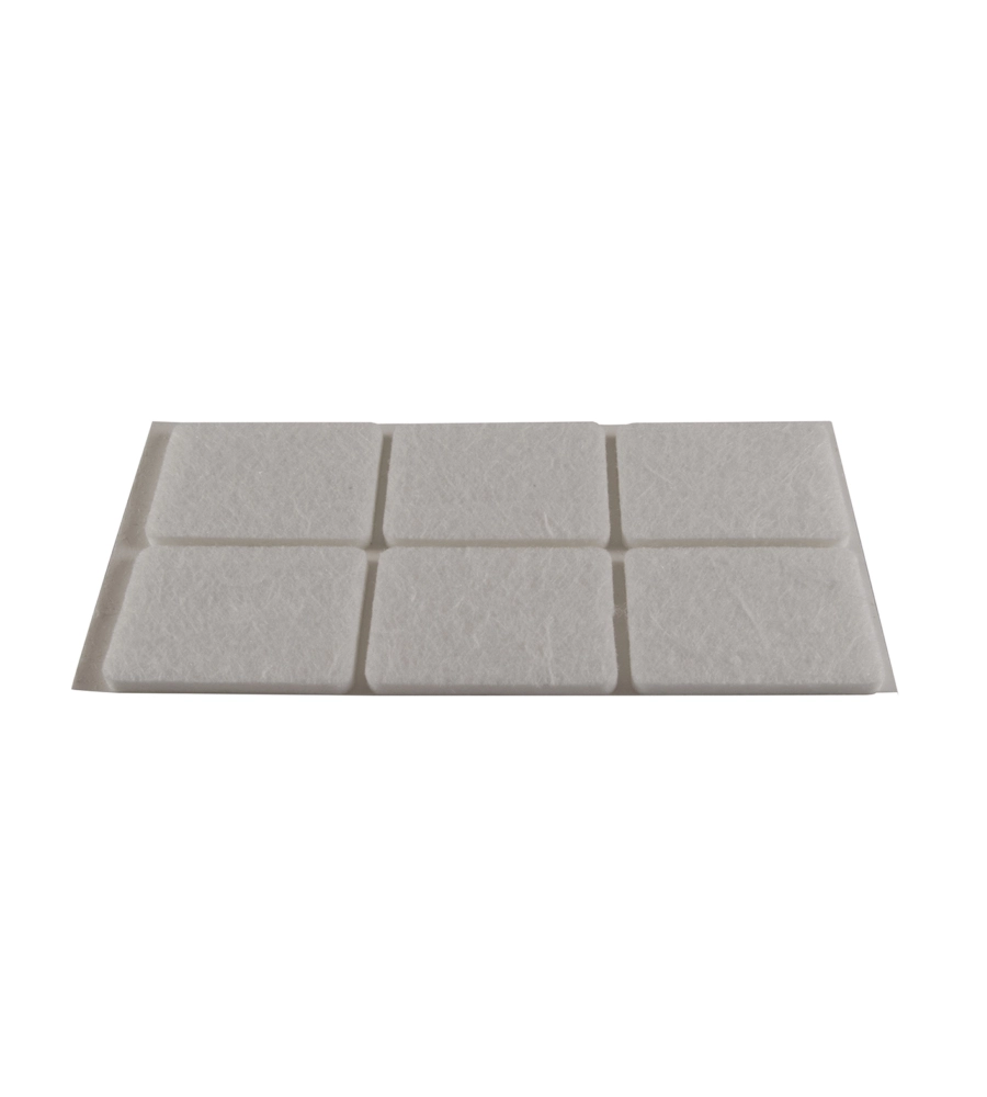 FELTRINI ADESIVI RETTANGOLARI - 25X35 MM. - BIANCO - 6 PZ.