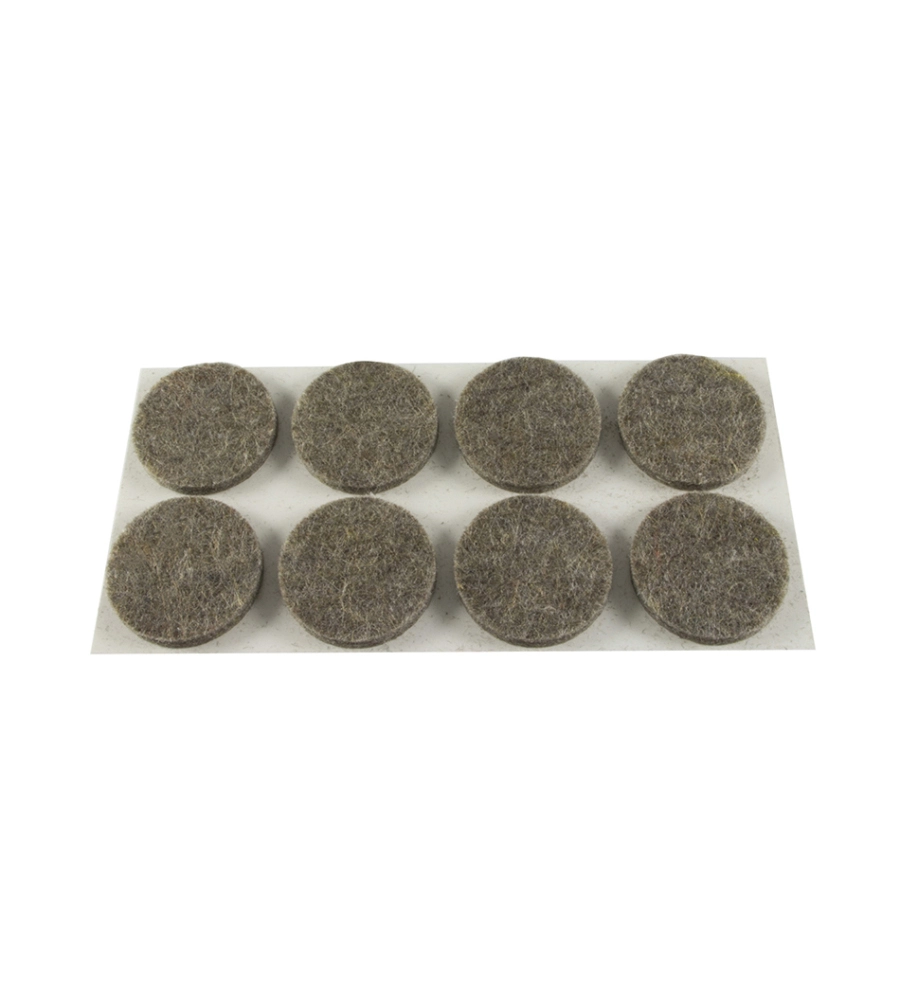 FELTRINI ADESIVI TONDI - Ø 24 MM. - MARRONE - 8 PZ.