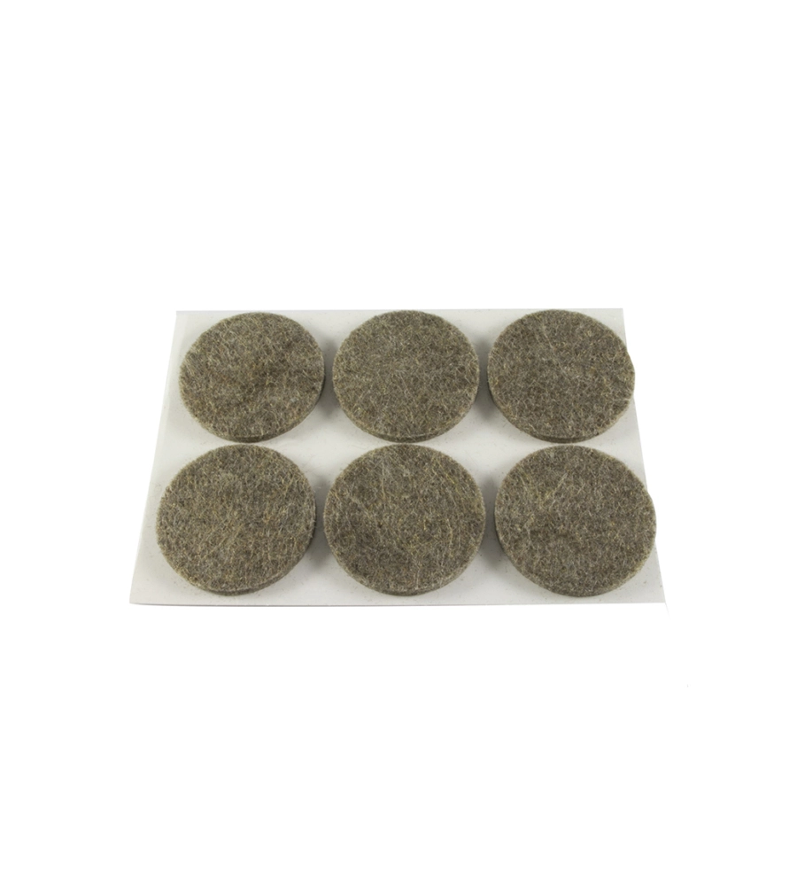 FELTRINI ADESIVI TONDI - Ø 30 MM. - MARRONE - 6 PZ.