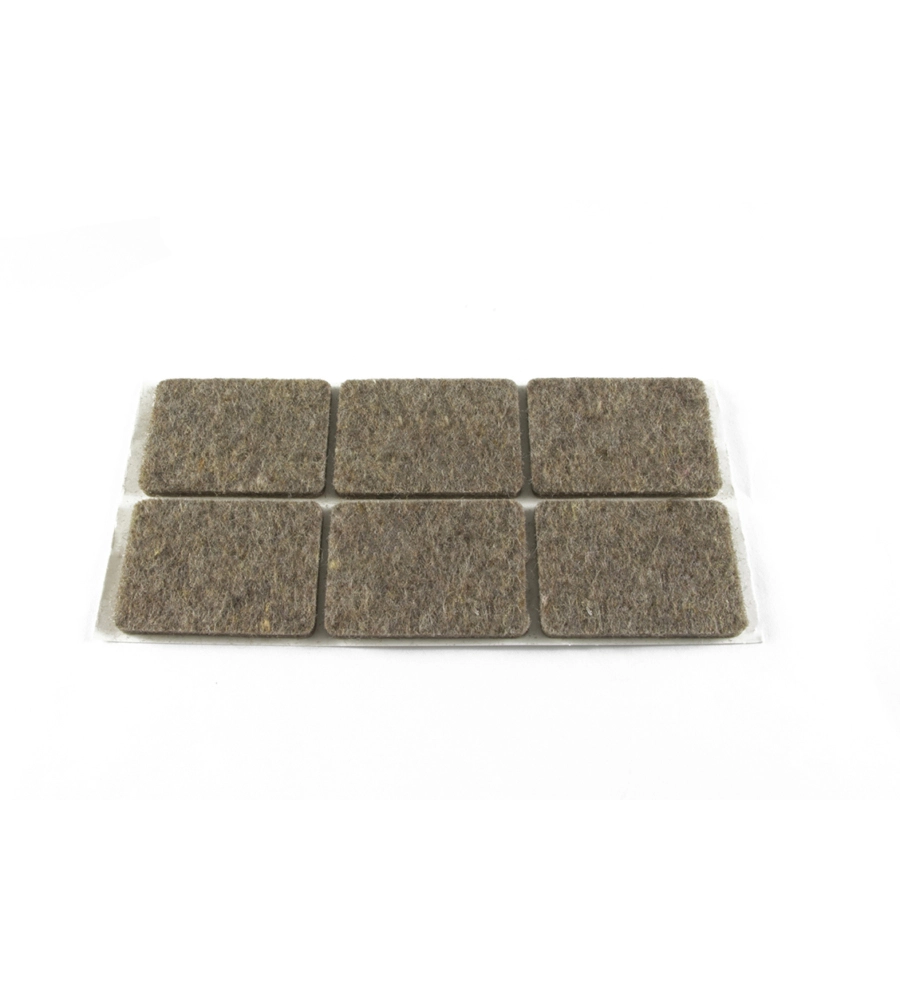 FELTRINI ADESIVI RETTANGOLARI - 25X35 MM. - MARRONE - 6 PZ.