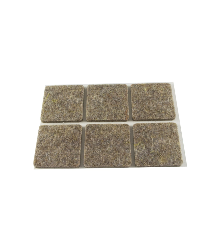FELTRINI ADESIVI QUADRATI - 30X30 MM. - MARRONE - 6 PZ.