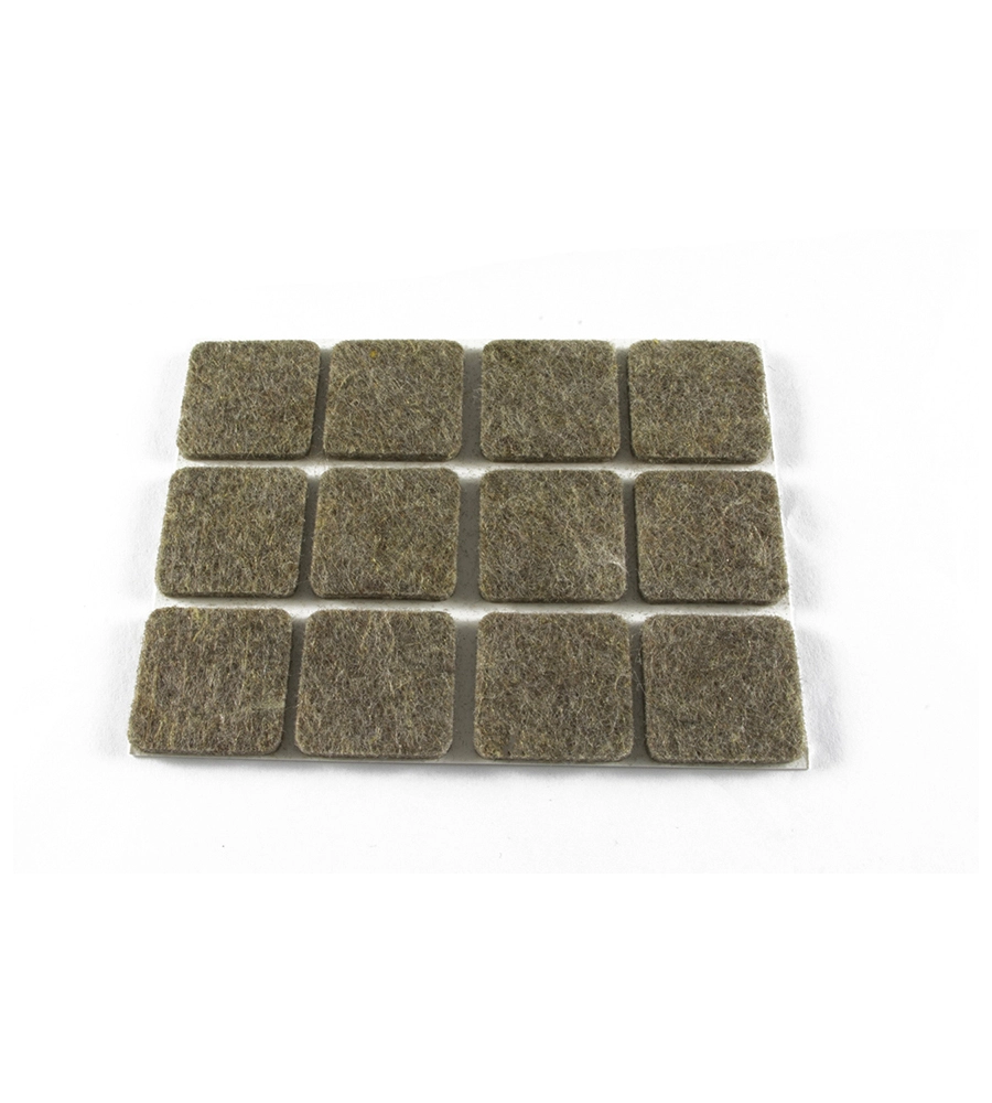 FELTRINI ADESIVI QUADRATI - 20X20 MM. - MARRONE - 12 PZ.