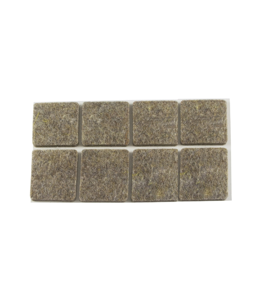 FELTRINI ADESIVI QUADRATI - 25X25 MM. - MARRONE - 8 PZ.