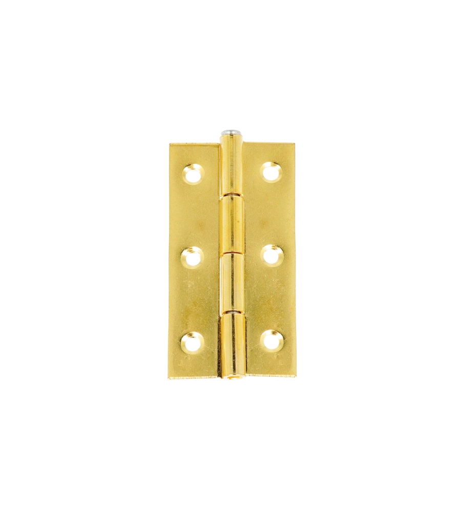 CERNIERE CON SPINA FISSA FERRO OTTONATO 30 X 60 MM. 2 PZ.