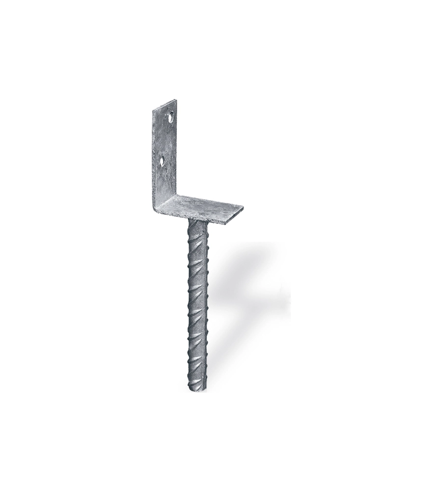 SUPPORTO A "L" PER PALI 75 X 60 X 110 X 200 MM.