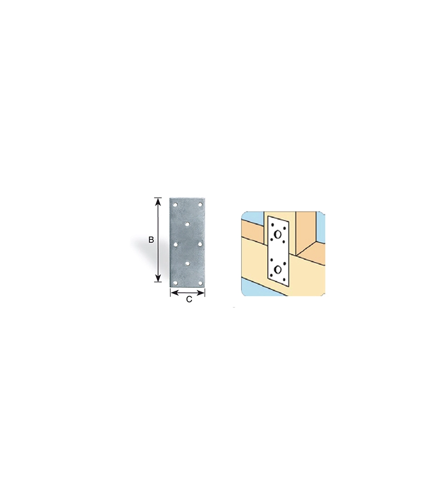 GIUNTO A PIASTRA FORATO, LEGGERO 95 X 40 MM.
