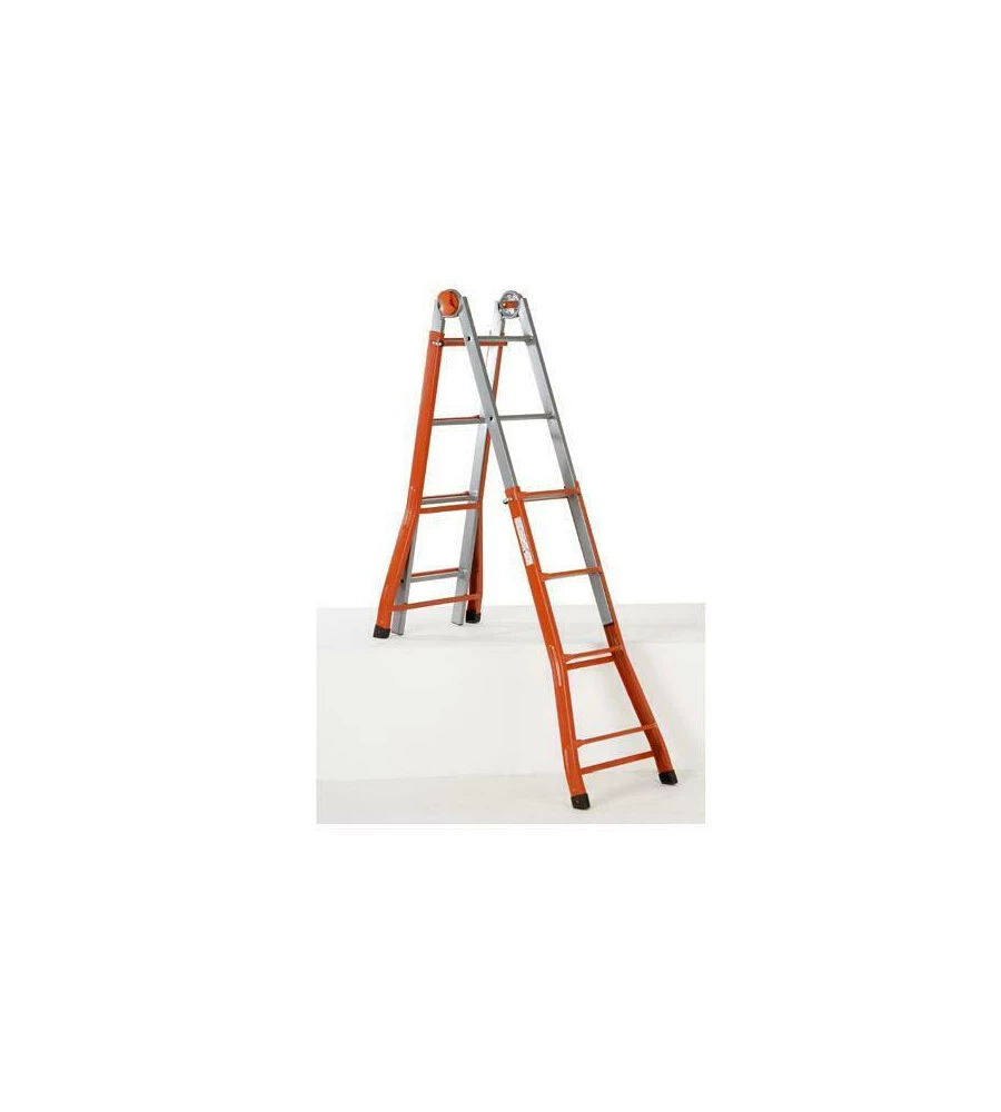 SCALA MULTIFUNZIONALE ALLUNGABILE IN ACCIAIO GIERRE 4+4 GRADINI