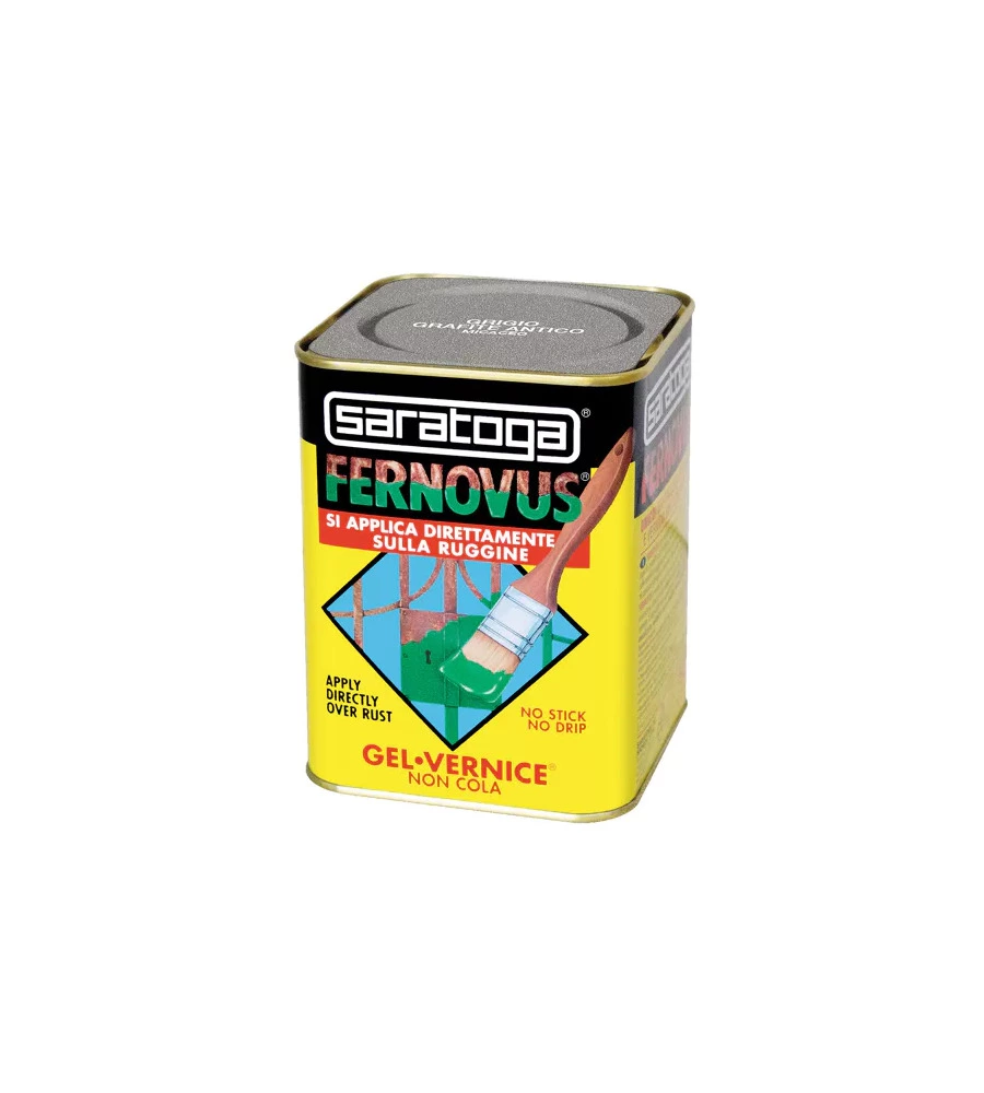 SMALTO GEL ANTIRUGGINE SARATOGA "FERNOVUS" MICACEO GRIGIO GRAFITE 750 ML